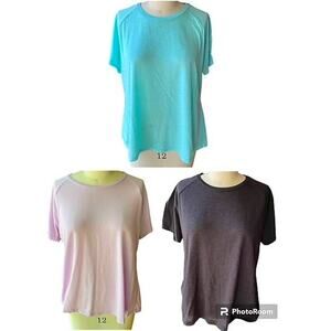 3 ~ ATHLETIC Short Sleeve Activewear Mesh Back Tops Shirts ~ Womens Plus Size 3X